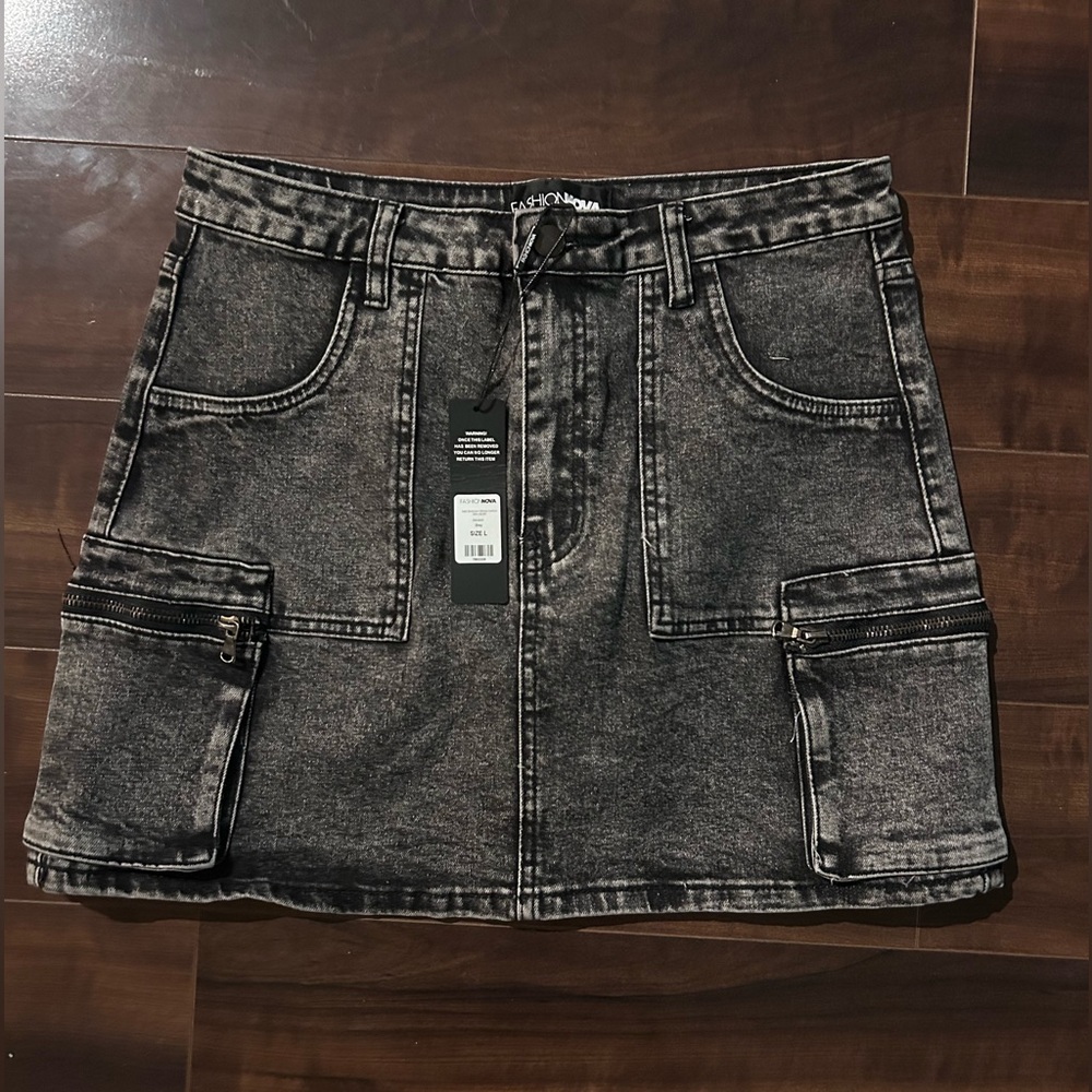 Fashion Nova Charcoal Mini Skirt